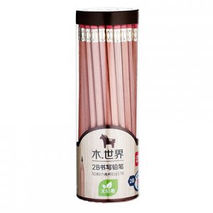 2B原木皮头六角杆铅笔...