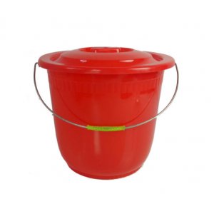 红色钢化带盖水桶